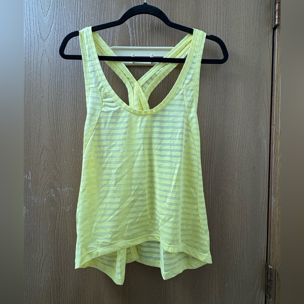 Zyia Open Back Yellow Racerback Tank Top